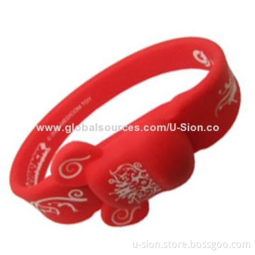 Wristband USB Flash Drives with 125MB to 32GB Memory Capacity, Customized Logos Available
